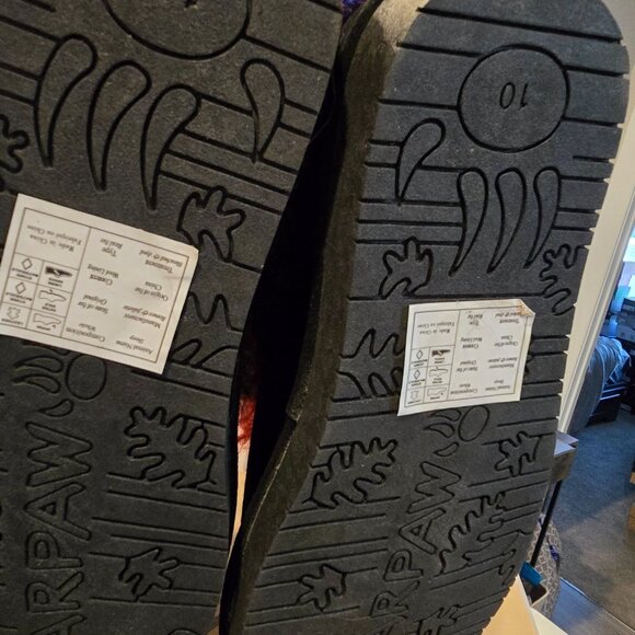 NEW BEARPAW Boo Real Lamb Fur Lined Boots "Rasta" Black / Multi Womens Size 9 - Picture 9 of 13